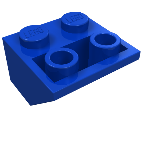 Slope Inverted 45° 2 x 2 [Ovoid Bottom Pin, Bar-sized Stud Holes]