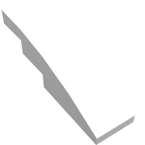 Slope Curved 4 x 1 No Studs [Stud Holder with Symmetric Ridges]