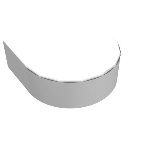 Tile Round 1 x 1 Half Circle