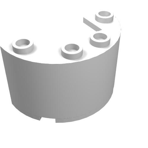 Cylinder Half 2 x 4 x 2 with 1 x 2 Cutout