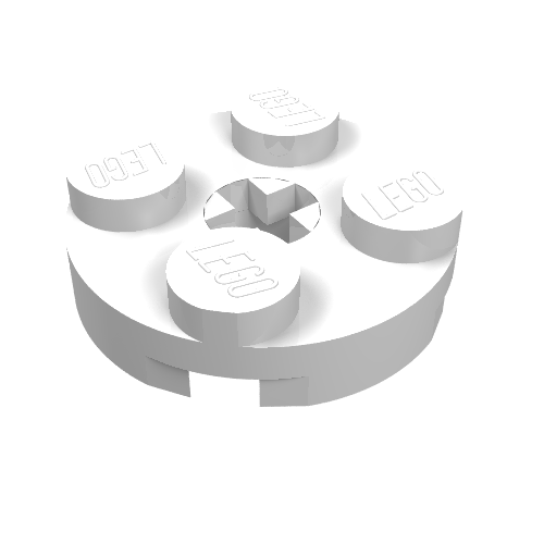 Plate Round 2 x 2 with Axle Hole Type 1 (+ Opening)