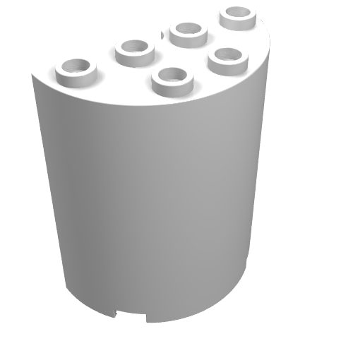 Cylinder Half 2 x 4 x 4