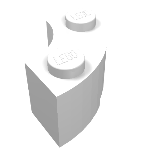 Brick Round Corner 2 x 2 Macaroni with Stud Notch and Reinforced Underside [New Style]