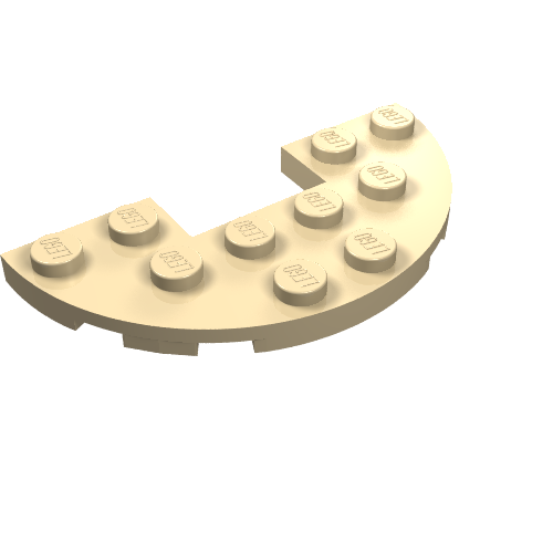 Plate Round Half 3 x 6 with 1 x 2 Cutout