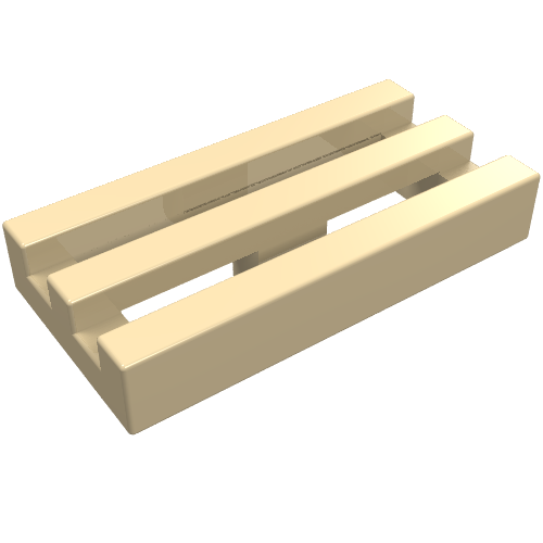 Tile Special 1 x 2 Grille with Bottom Groove