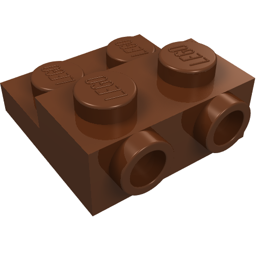 Plate Special 2 x 2 x 0.667 with Two Studs On Side and Two Raised