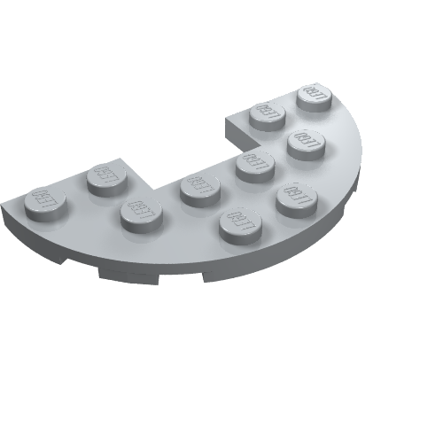 Plate Round Half 3 x 6 with 1 x 2 Cutout