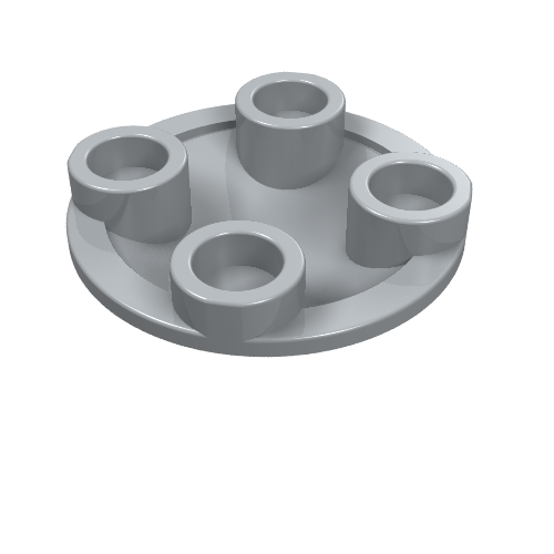 Plate Round 2 x 2 with Rounded Bottom [Boat Stud]
