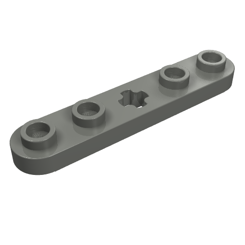 Technic Plate 1 x 5 with Smooth Ends, 4 Studs and Centre Axle Hole